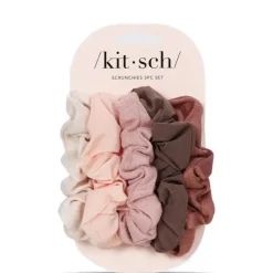 Online KITSCH Assorted Texture Scrunchie Set TerracottaEucalyptus