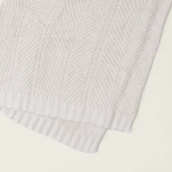 Sale Barefoot Dreams Bamboo CozyChic® Herringbone Blanket Silver SkyStoneCream