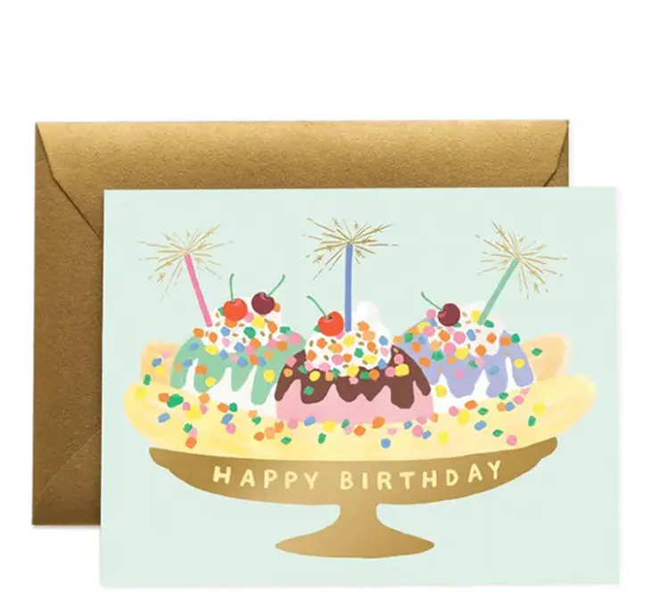 New RIFLE PAPER CO. Banana Split Birthday Card