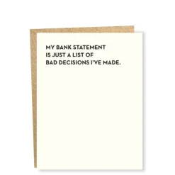 Fashion Sapling Press Bank Statement Card