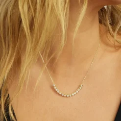 New Melinda Maria Baroness Tennis Chain Necklace Gold