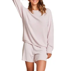 Fashion Barefoot Dreams Boatneck Pullover and Shorts Set