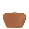 Clearance Kusshi Camel Leather Makeup Bag