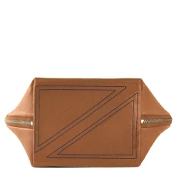 Clearance Kusshi Camel Leather Makeup Bag