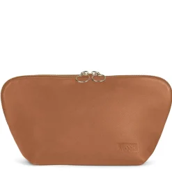 Clearance Kusshi Camel Leather Makeup Bag