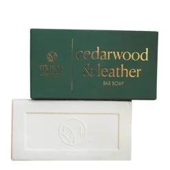 New MUSEE BATH Cedarwood & Leather Bar Soap