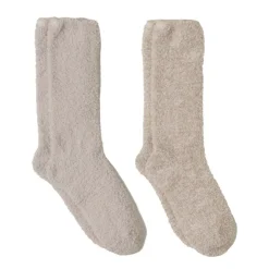 Hot Barefoot Dreams CozyChic 2 Pair Sock Set Dusty RoseStonePewter