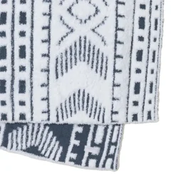 Sale Barefoot Dreams CozyChic Artisan Throw Beach Rock/CreamSmokey Blue/Pearl