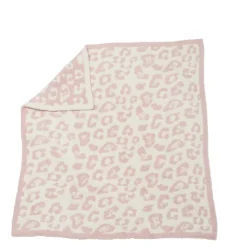 Best Barefoot Dreams CozyChic Barefoot in the Wild Baby Blanket Stone/CreamDusty Rose/CreamOcean/Cream