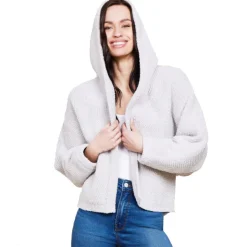 Fashion Barefoot Dreams CozyChic® Chevron Rib Cardigan Olive BranchSilver