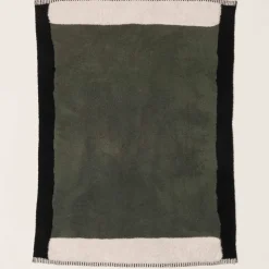 Outlet Barefoot Dreams CozyChic Color Block Throw Khaki GreenTaupe