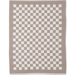 Sale Barefoot Dreams CozyChic Cotton Checkered Throw GrayEucalyptusFauna