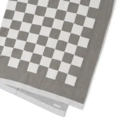 Sale Barefoot Dreams CozyChic Cotton Checkered Throw GrayEucalyptusFauna