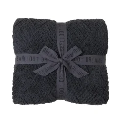 Clearance Barefoot Dreams CozyChic Diamond Weave Blanket CreamOysterCarbon
