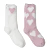 Discount Barefoot Dreams CozyChic® Heart Print Sock Set Pink PeonieCarbon