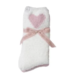 Discount Barefoot Dreams CozyChic® Heart Print Sock Set Pink PeonieCarbon