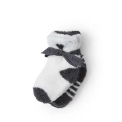 New Barefoot Dreams Cozychic Lite® Baby Heart Sock Set CarbonPink Peonie