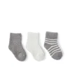 Clearance Barefoot Dreams CozyChic Lite Infant Sock Set - Pewter/Pearl
