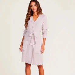 Clearance Barefoot Dreams CozyChic Lite® Ribbed Robe BlackFaded Rose
