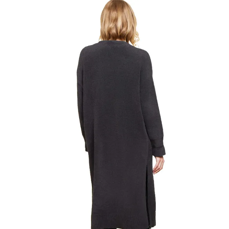 Clearance Barefoot Dreams CozyChic® Luxe High Slit Cardigan PearlCarbon