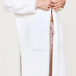 Clearance Barefoot Dreams CozyChic® Luxe High Slit Cardigan PearlCarbon