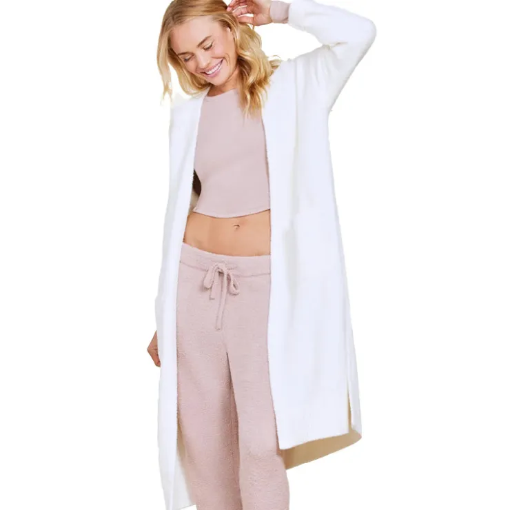Clearance Barefoot Dreams CozyChic® Luxe High Slit Cardigan PearlCarbon