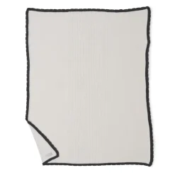 Fashion Barefoot Dreams CozyChic® Ultra Lite Scalloped Stroller Blanket LilacCream