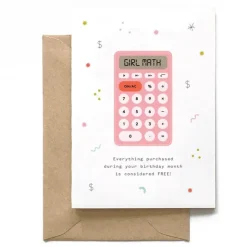 Online Spaghetti & Meatballs Girl Math Birthday Card