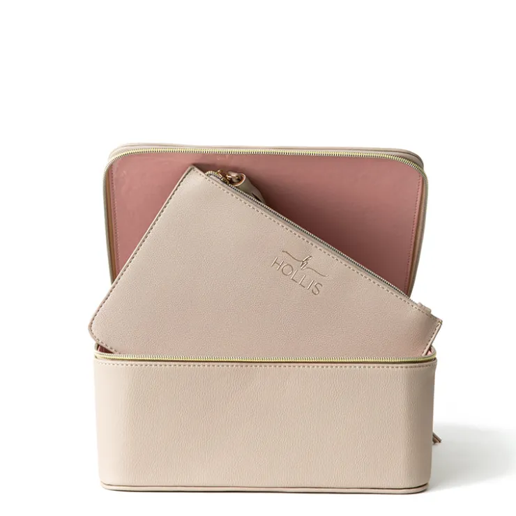 Outlet Hollis Jett Setter Cosmetic Bag BlushNudeLeopardRose GoldHot PinkPixie Pink