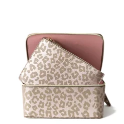 Outlet Hollis Jett Setter Cosmetic Bag BlushNudeLeopardRose GoldHot PinkPixie Pink