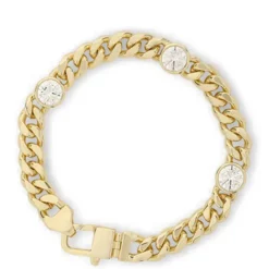 Fashion Melinda Maria Julian Triple Diamond Cuban Chain Bracelet
