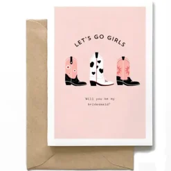 Discount Spaghetti & Meatballs Let's Go Girls Bridesmaid Card