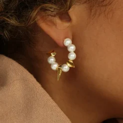 Online Melinda Maria Life's a Ball Pearl Spike Hoops