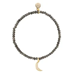 Best BUDHAGIRL Luna Bracelet - Moon Charm CharcoalSand
