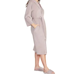 Clearance Barefoot Dreams LuxeChic Hooded Robe CarbonDeep Taupe
