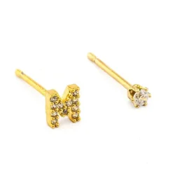 Online Tai Rittichai Pave Initial Mismatched Earrings ABCDEFGHIJKLMNPRSTVW