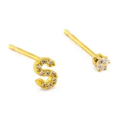 Online Tai Rittichai Pave Initial Mismatched Earrings ABCDEFGHIJKLMNPRSTVW