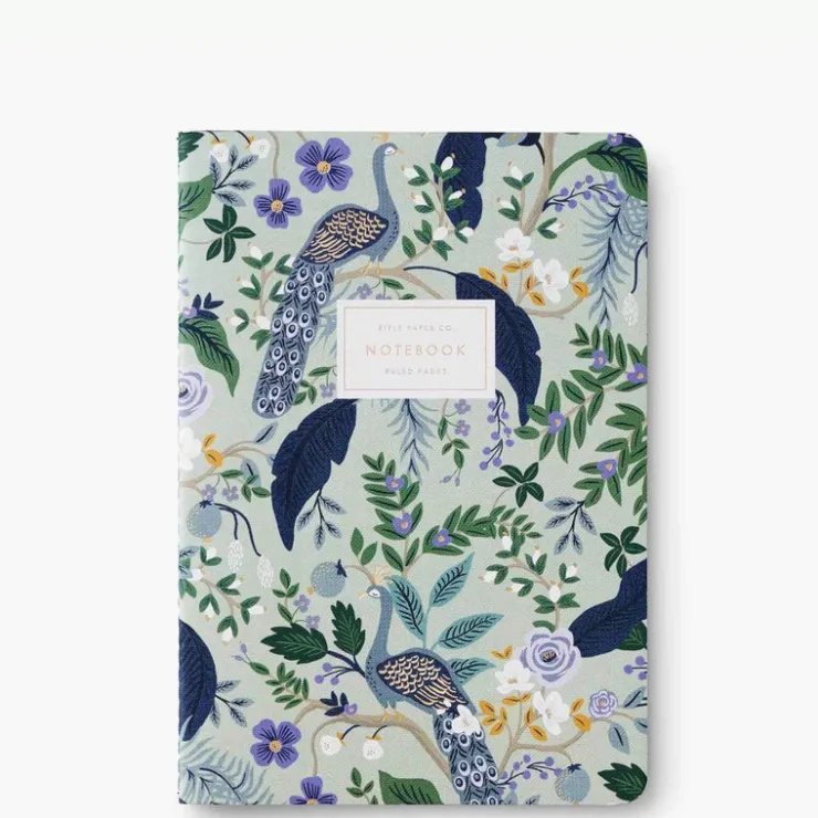 Clearance RIFLE PAPER CO. Peacock Stitched Notebook Set
