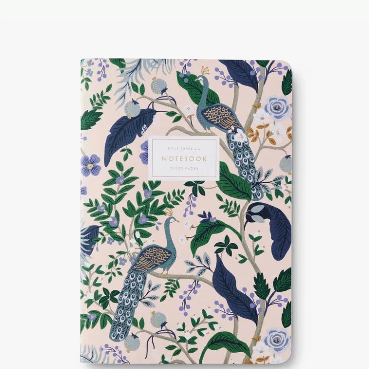 Clearance RIFLE PAPER CO. Peacock Stitched Notebook Set