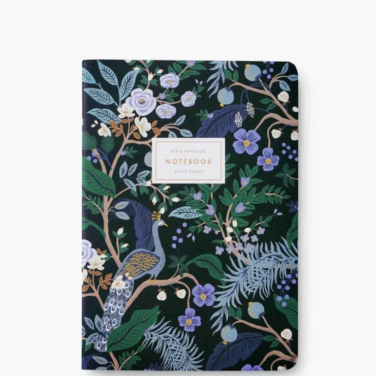 Clearance RIFLE PAPER CO. Peacock Stitched Notebook Set