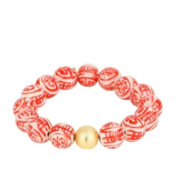 Sale BUDHAGIRL Porcelain Beaded Bracelet LotusDouble Health & LuckFlame