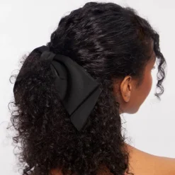 Fashion KITSCH Recycled Fabric Bow Hair Clip - Black