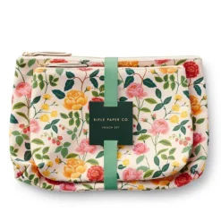 Sale RIFLE PAPER CO. Roses Zippered Pouch Set