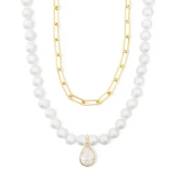 Clearance Melinda Maria Samantha Half Chain Pearl Necklace