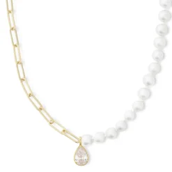 Clearance Melinda Maria Samantha Half Chain Pearl Necklace