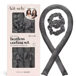 Hot KITSCH Satin Heatless Curling Set Sunset Tie DyeCharcoal