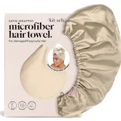 Clearance KITSCH Satin-Wrapped Hair Towel - Champagne