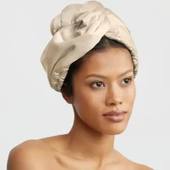 Clearance KITSCH Satin-Wrapped Hair Towel - Champagne