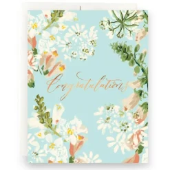 Discount Antiquaria Sky Floral Congratulations Card