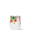 Hot Corkcicle Stemless Wine Cup - Lively Floral Cream